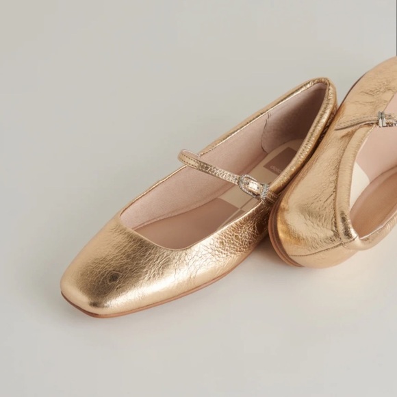 Dolce Vita Shoes - Dolce Vita Reyes Gold Mary Jane Flats Size 8